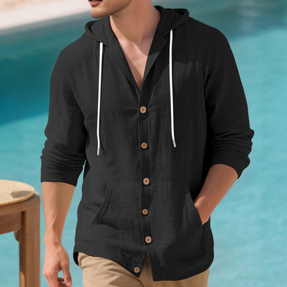 Elegant casual jacket for men with hood and practical pockets Chic and Style