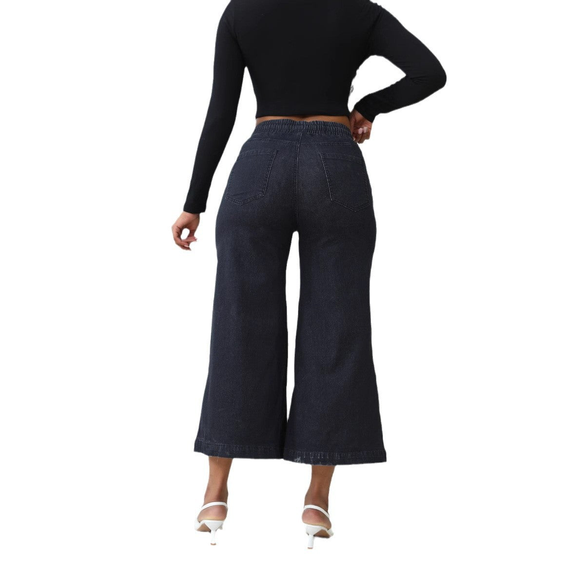 Loose denim pants for women with elastic waistband and drawstring Chic and Style
