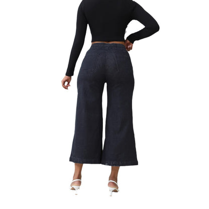 Loose denim pants for women with elastic waistband and drawstring Chic and Style