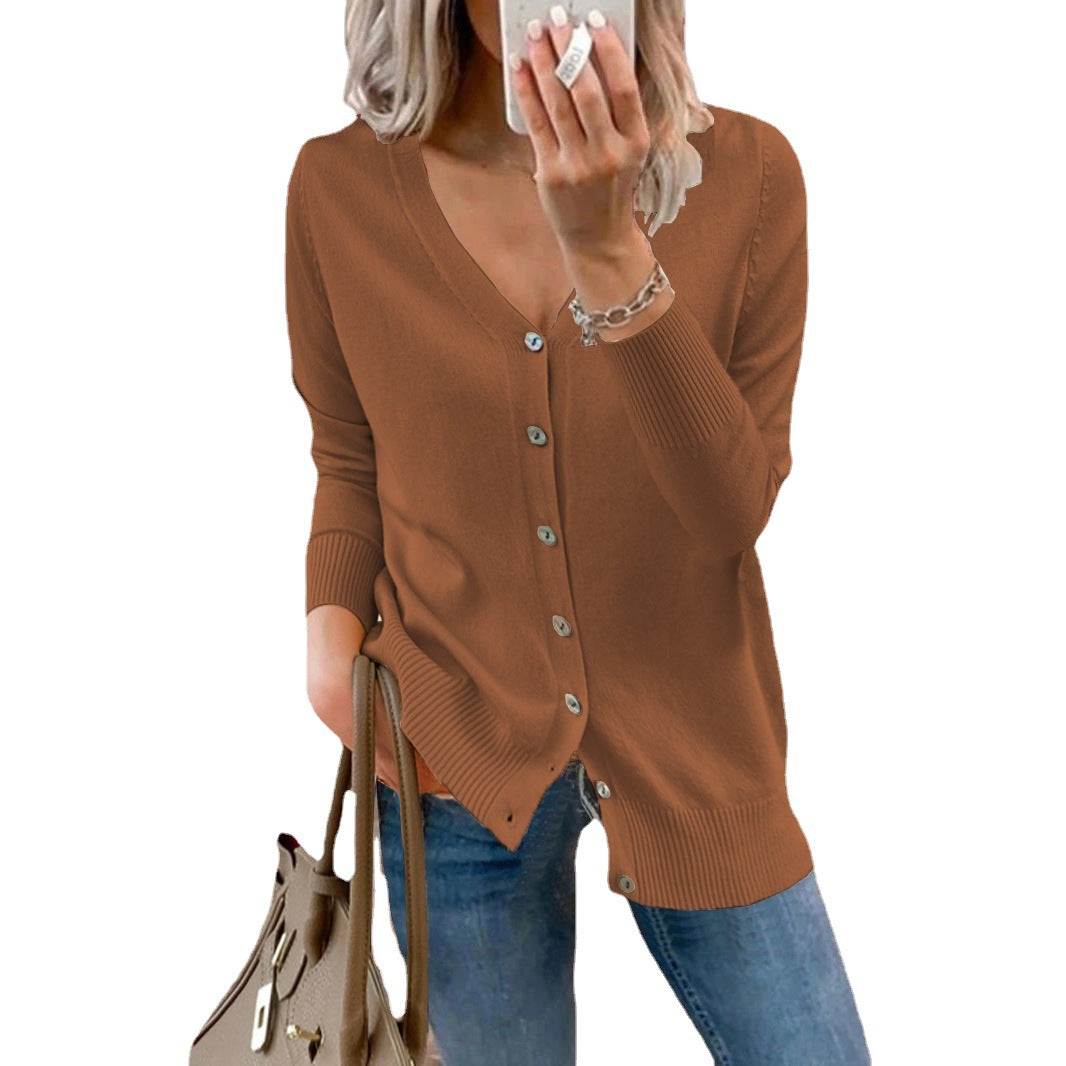 Dame cardigan avec décolleté en V et détails de boutons fins Chic und Stil