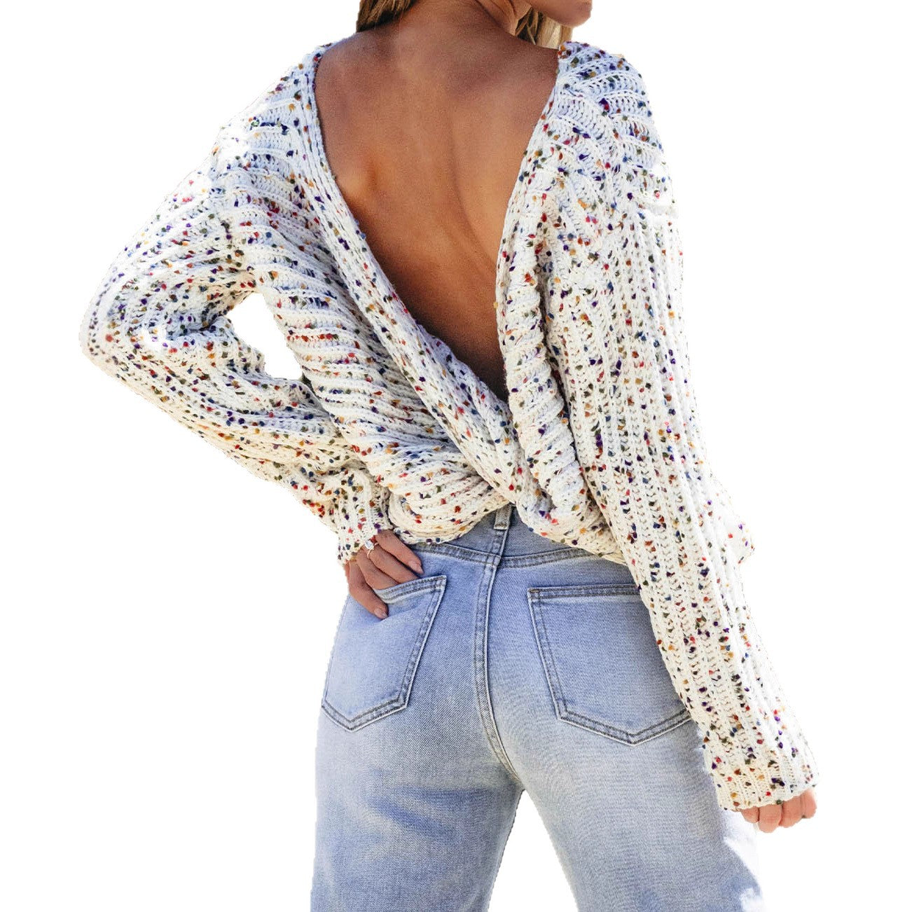 Pull en tricot pour femmes avec des accents de couleur stylés et une coupe large Chic und Stil