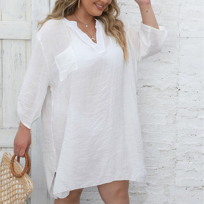 Femmes Robe Tunique de Plage Légère Chic und Stil