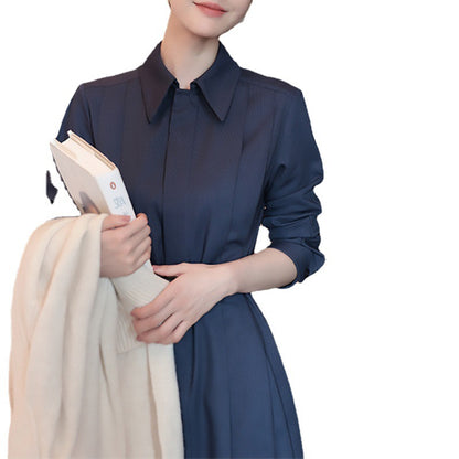 Robe chemise midi élégante pour femme avec taille ceinturée Chic und Stil