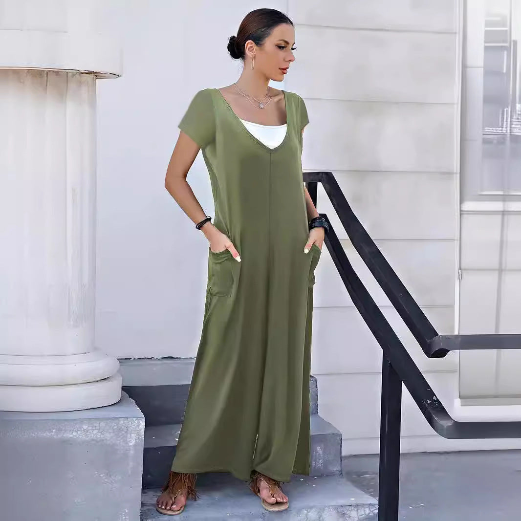 Combinaison fluide pour femmes avec poches pratiques et décolleté en V Chic und Stil