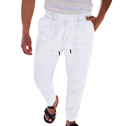 Casual linen pants for men with elastic waist Chic and Style