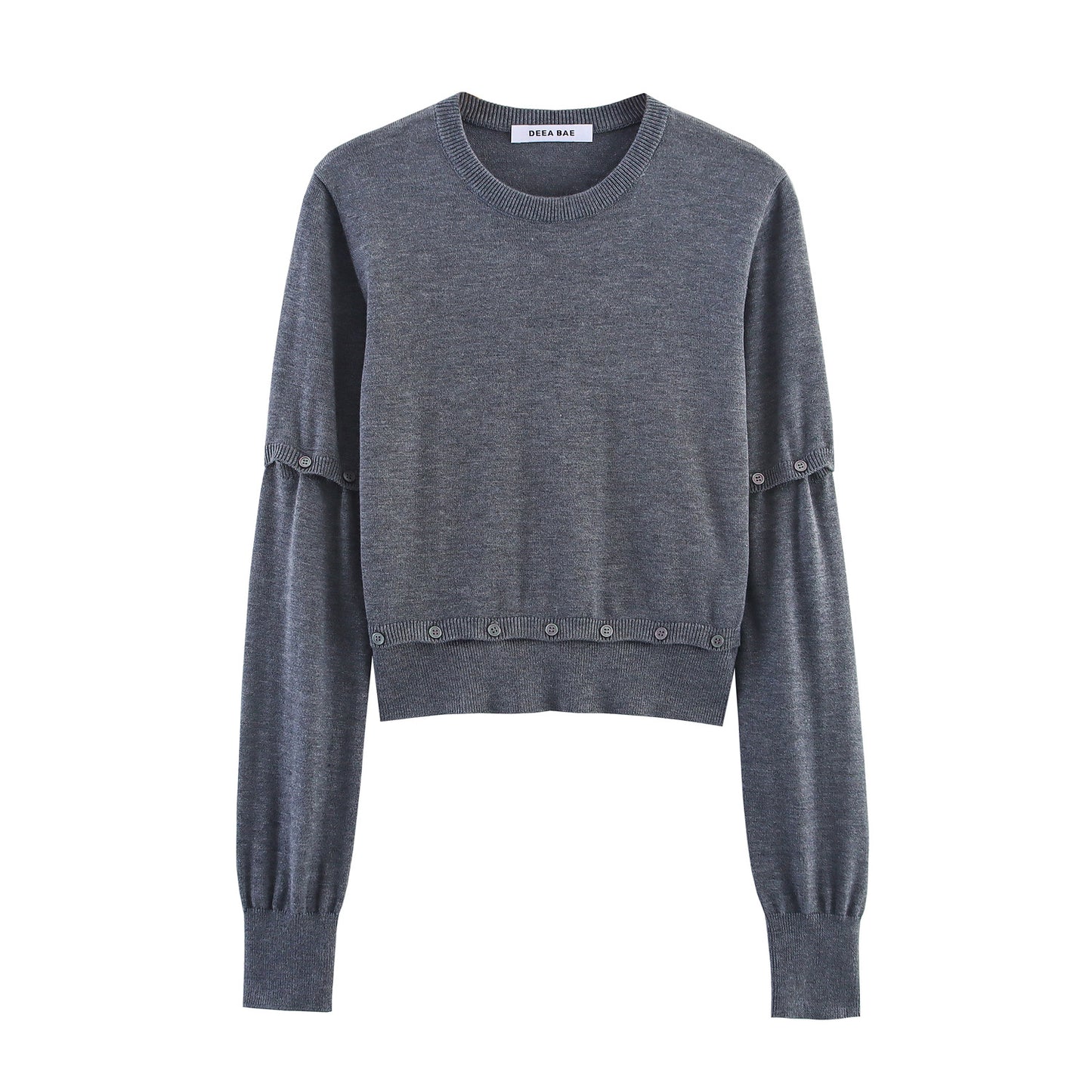 Pull court à la mode pour femmes avec détails de boutons Chic und Stil