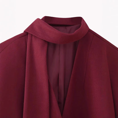 Elegant blazer jacket for women with removable scarf Chic and Style