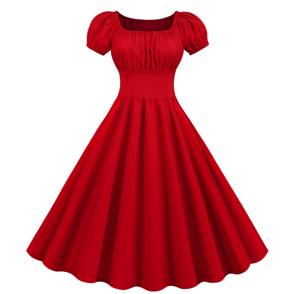 Robe A-line pour femmes avec des manches bouffantes et une ceinture Chic und Stil
