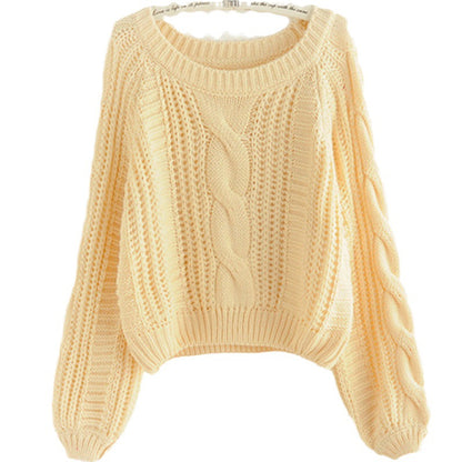 Dames Gros tricot pull avec détail de tricot à cable marquant et manches larges Chic und Stil