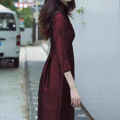 Robe A-Line à col montant sophistiqué pour femmes Chic und Stil