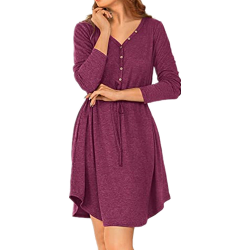 Robe portefeuille décontractée pour femmes avec détails en bouton et cordon de taille Chic und Stil