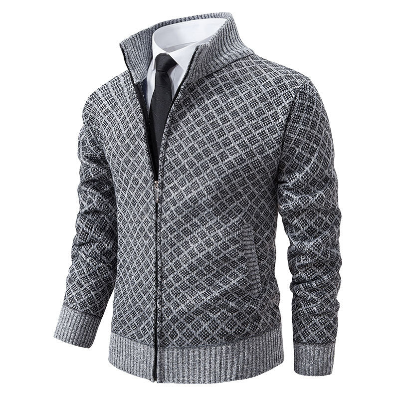 Dames élégant cardigan avec col montant Chic und Stil