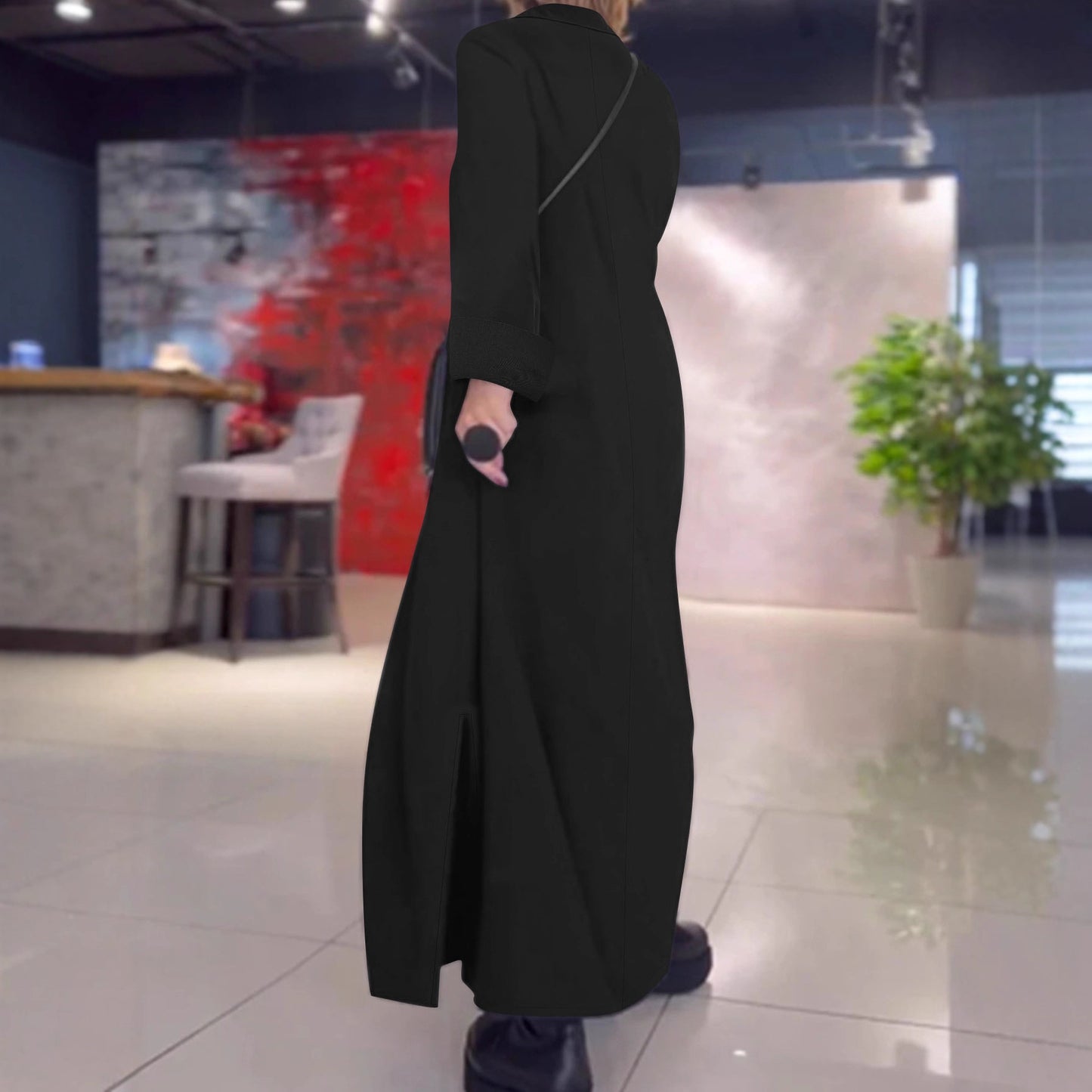 Robe maxi femme avec un praticable décolleté en V et poches Chic und Stil