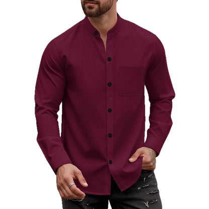 Chemise à manches longues moderne pour homme avec design structuré et poche poitrine pratique Chic und Stil