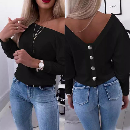 Dames Off-Shoulder Loisirs Pull Top Chic und Stil