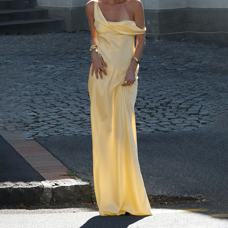 Dames Élégant Robe Maxi Off-Shoulder Chic und Stil