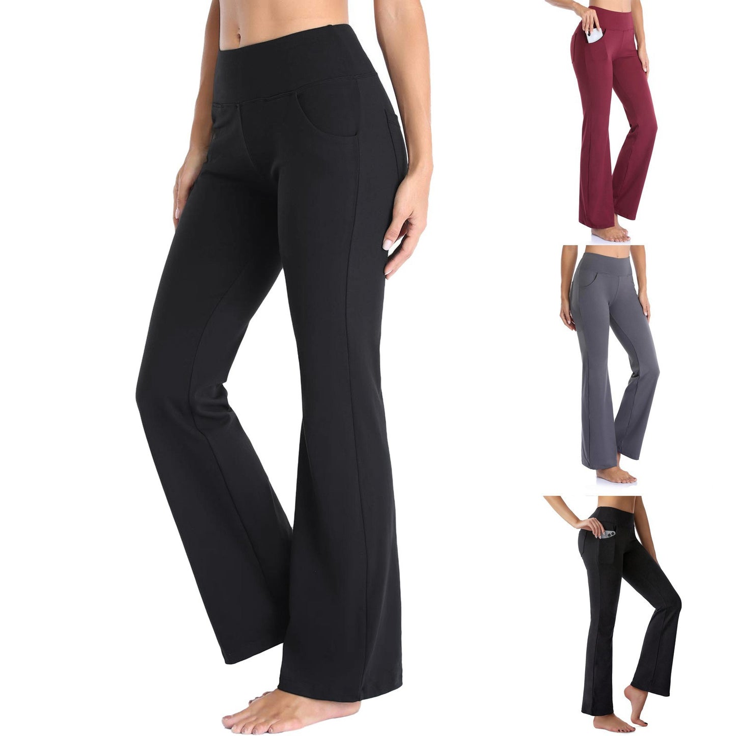 Women's comfortable bootcut pants with elastic waistband and functional pockets Chic and Style