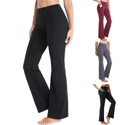 Women's comfortable bootcut pants with elastic waistband and functional pockets Chic and Style