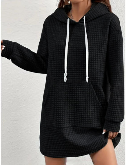 Robe à capuche pour femmes grandes tailles avec surface texturée Chic und Stil