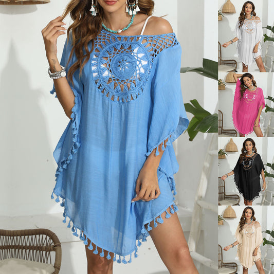 Dames Détail au Crochet Kaftan de Plage Chic und Stil