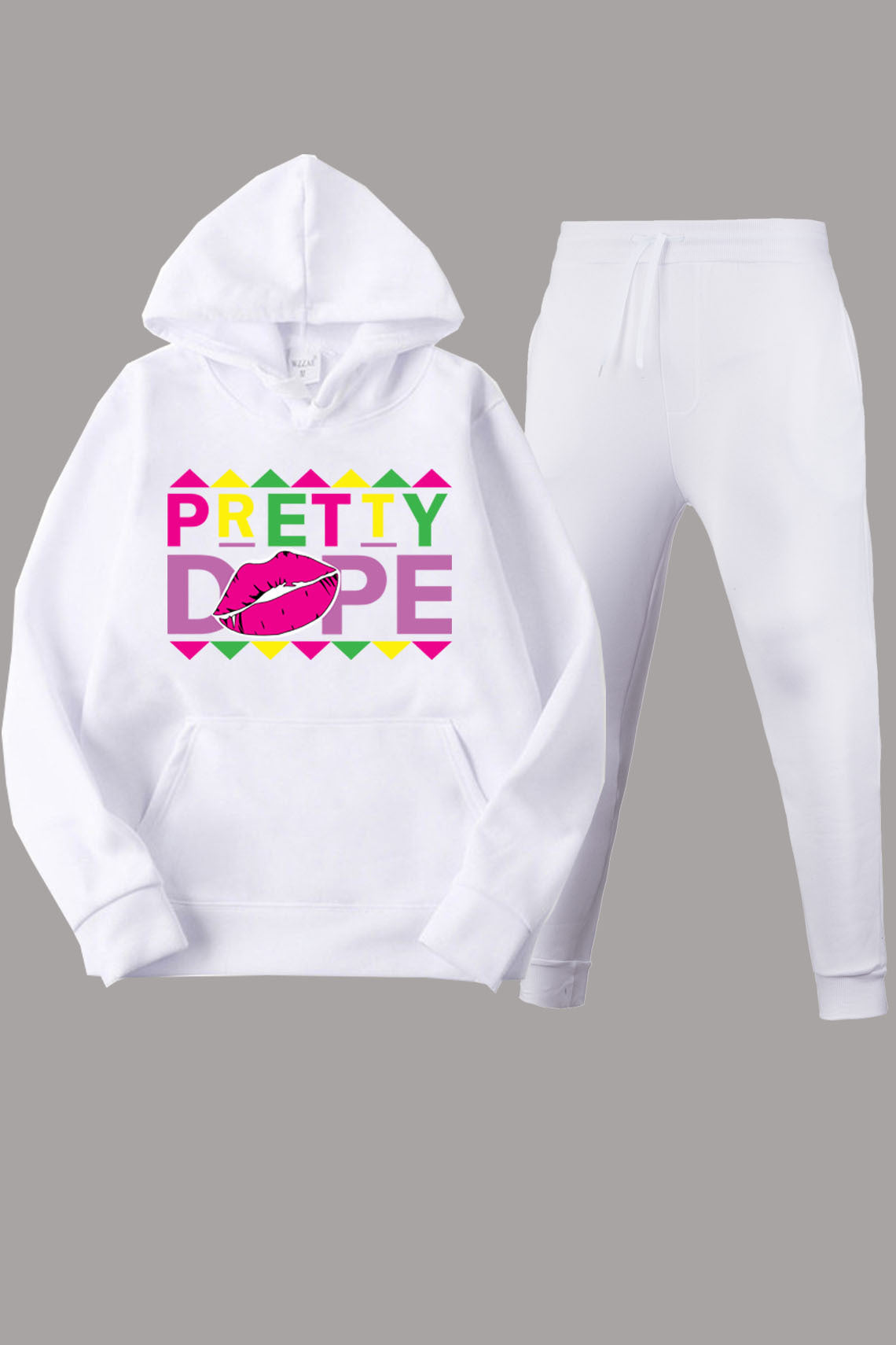 Sweatpants and hoodie set for women with modern graphics and creative print Chic and Style