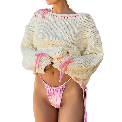 Pull en gros tricot pour femmes avec des détails ludiques et une coupe décontractée Chic und Stil