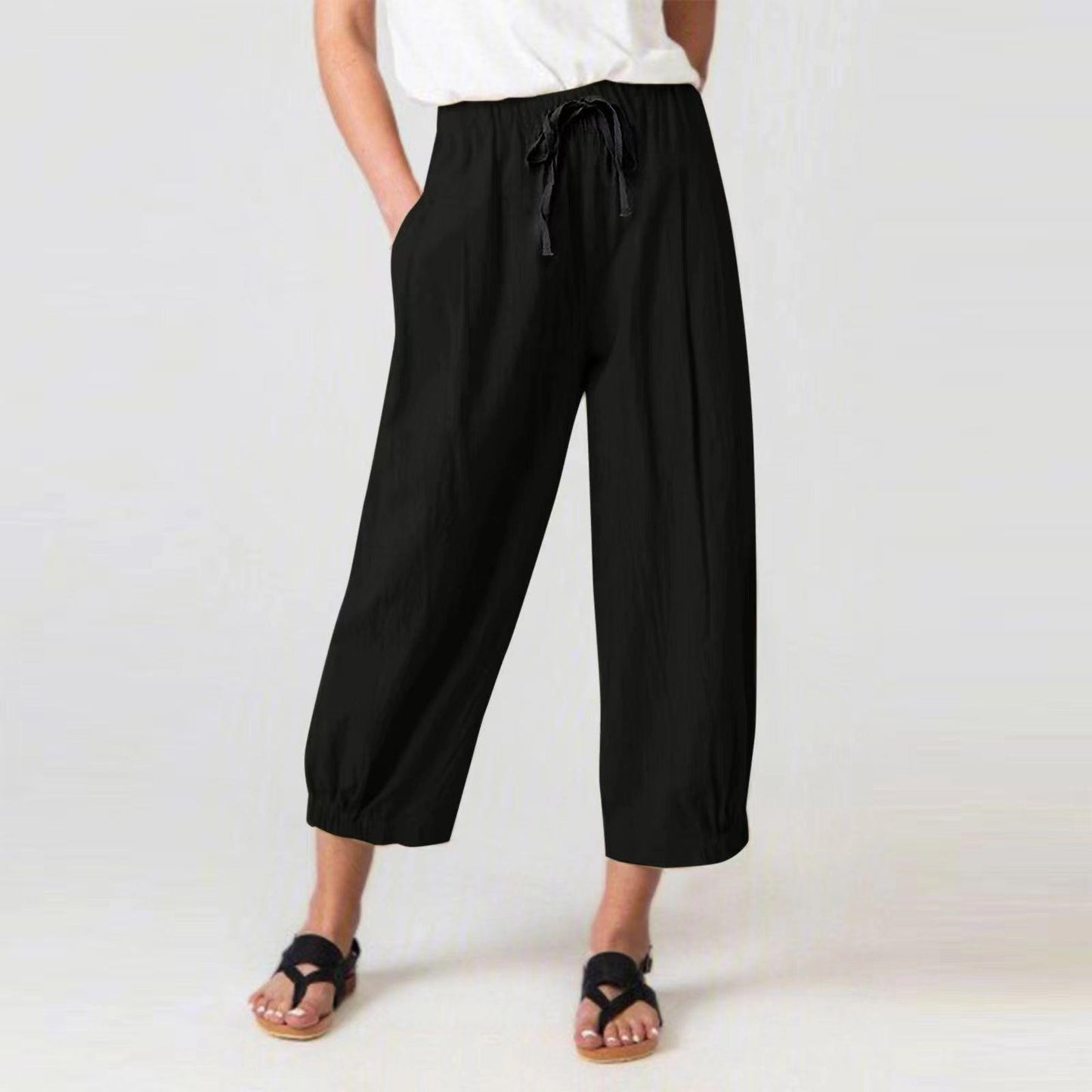 Light casual pants for women with adjustable waist Chic and Style