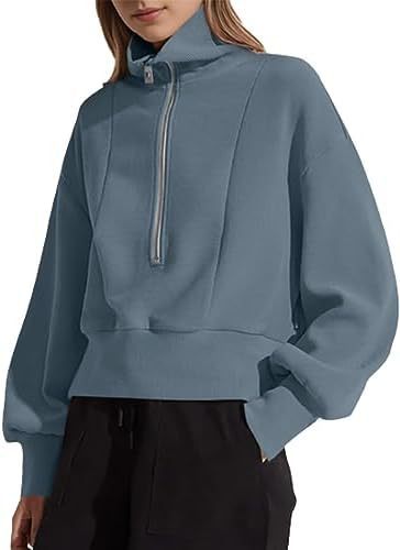 Pull-over zippé sportif pour femmes avec col montant Chic und Stil