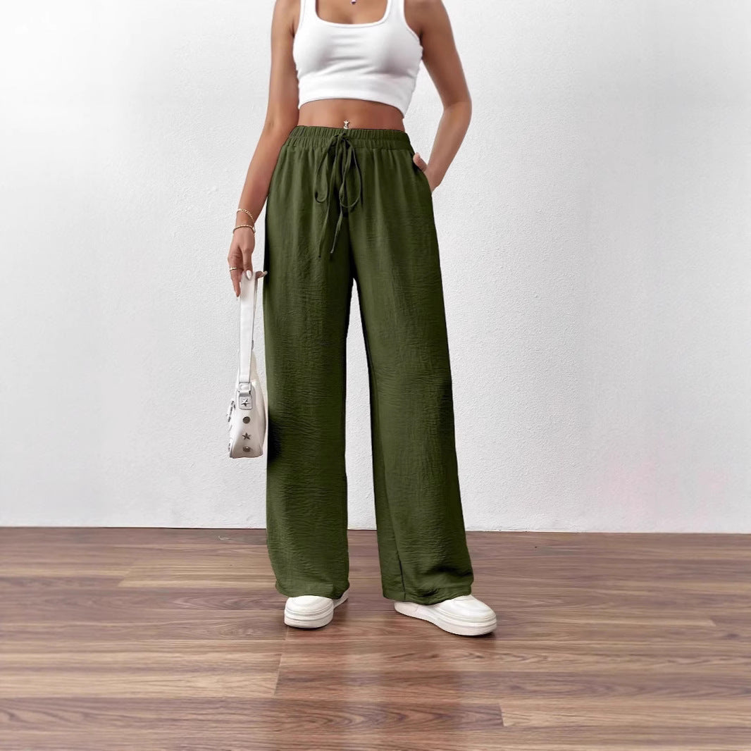 Loose linen pants for women with elastic waist and side pockets Chic and Style