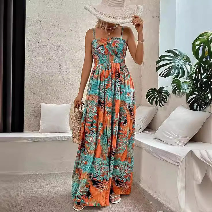 Robe maxi femme avec bretelles spaghetti ajustables Chic und Stil