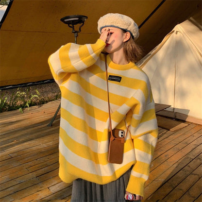 Pull confortable pour femmes avec de larges rayures et un matériau doux Chic und Stil