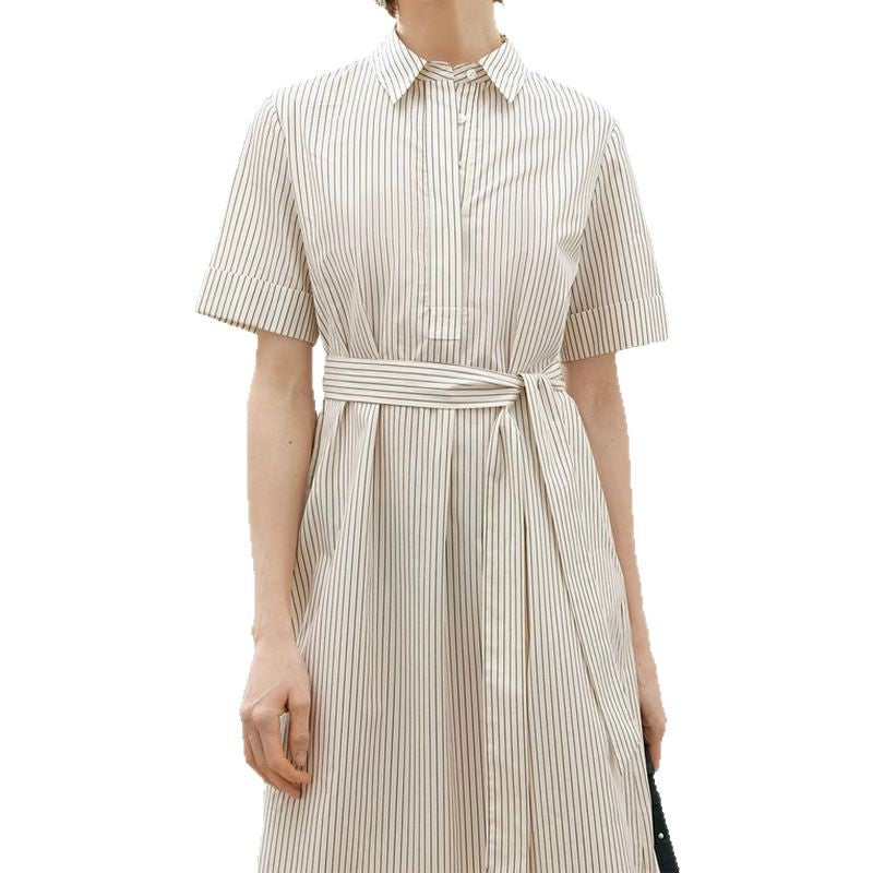 Robe chemise rayée pour femme avec taille ceinturée Chic und Stil