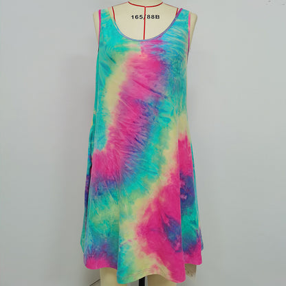 Robe d'été aérienne pour dames au design tie-dye à la mode Chic und Stil