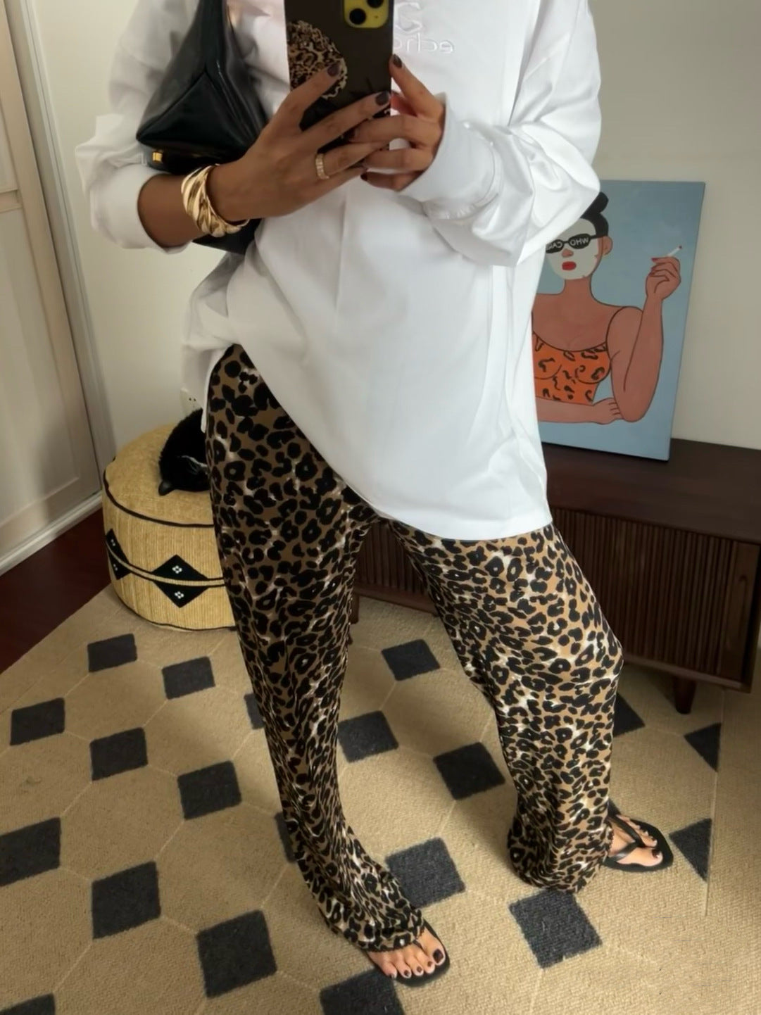 Ladies Stylish Leopard Print Trousers in a Casual Chic Fit