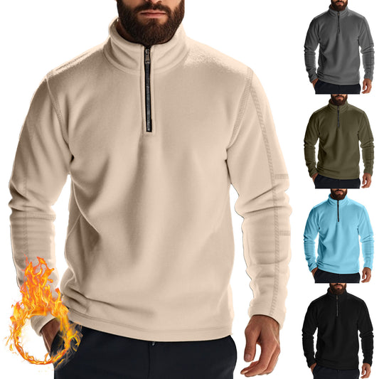 Homme pull en fleece à col haut et ouverture zip pratique Chic und Stil
