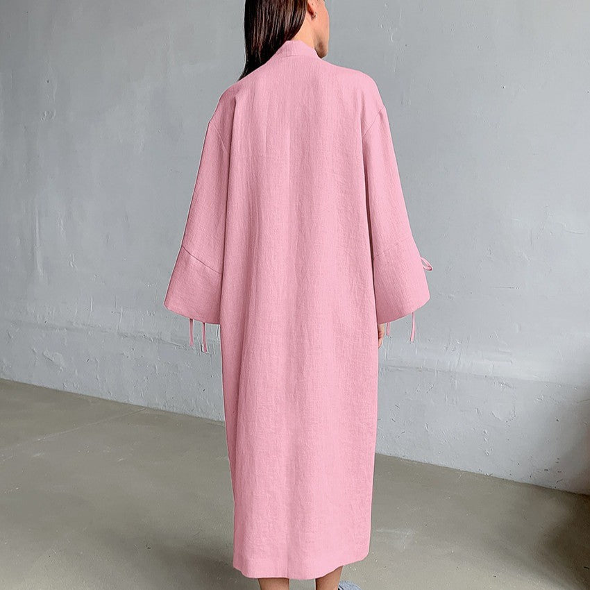 Robe kimono à manches longues pour femmes avec lien latéral Chic und Stil