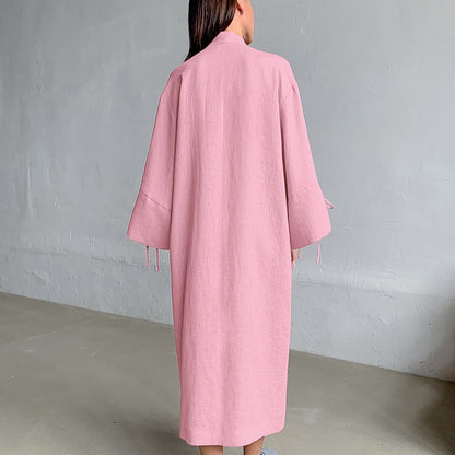 Robe kimono à manches longues pour femmes avec lien latéral Chic und Stil
