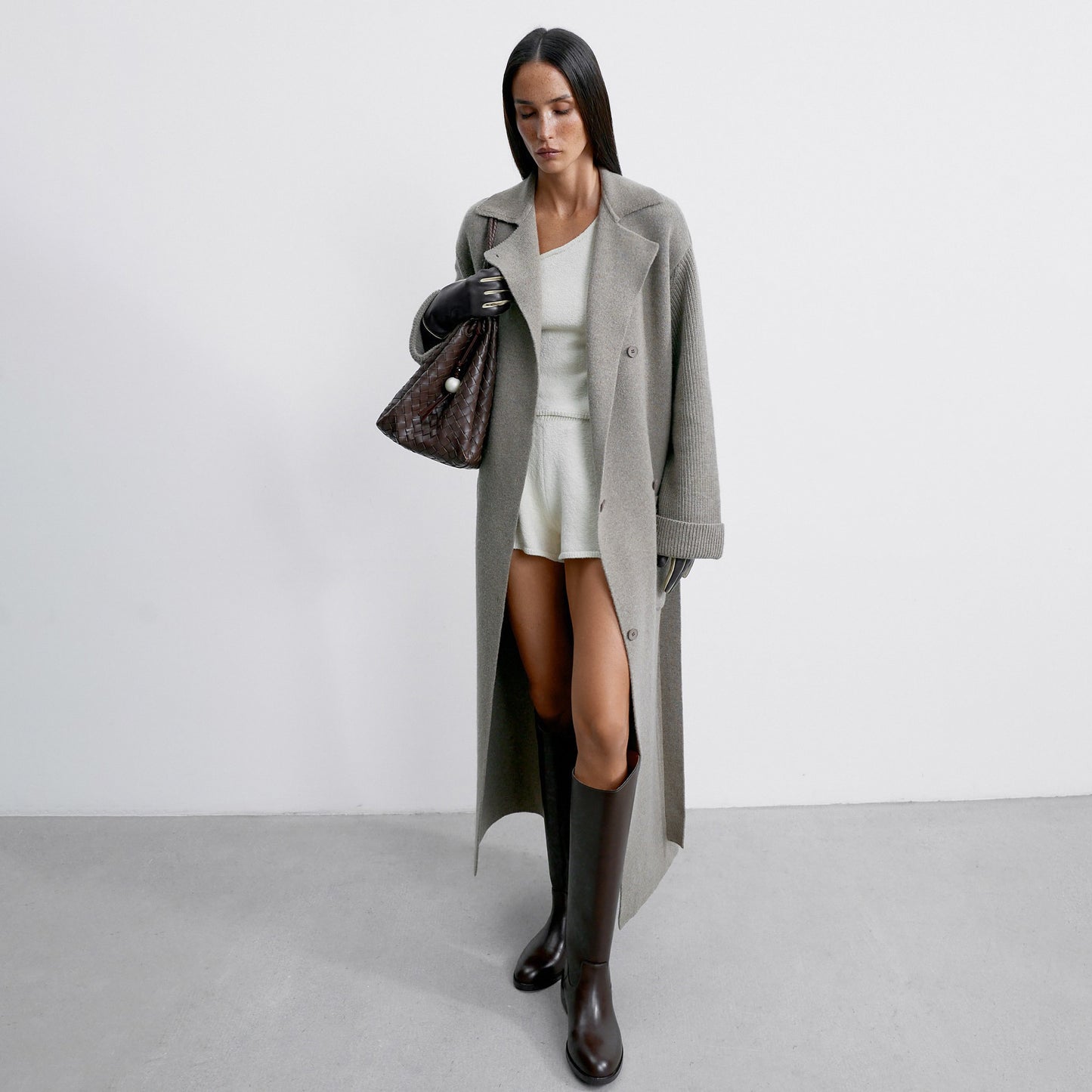 Dames élégant manteau long en laine de haute qualité Chic und Stil