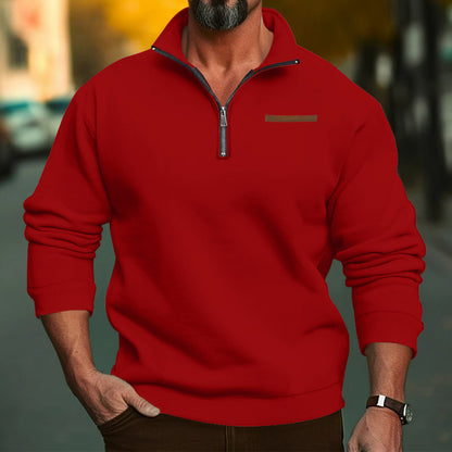 Pull sportif pour hommes avec demi-zip et tissu de haute qualité Chic und Stil