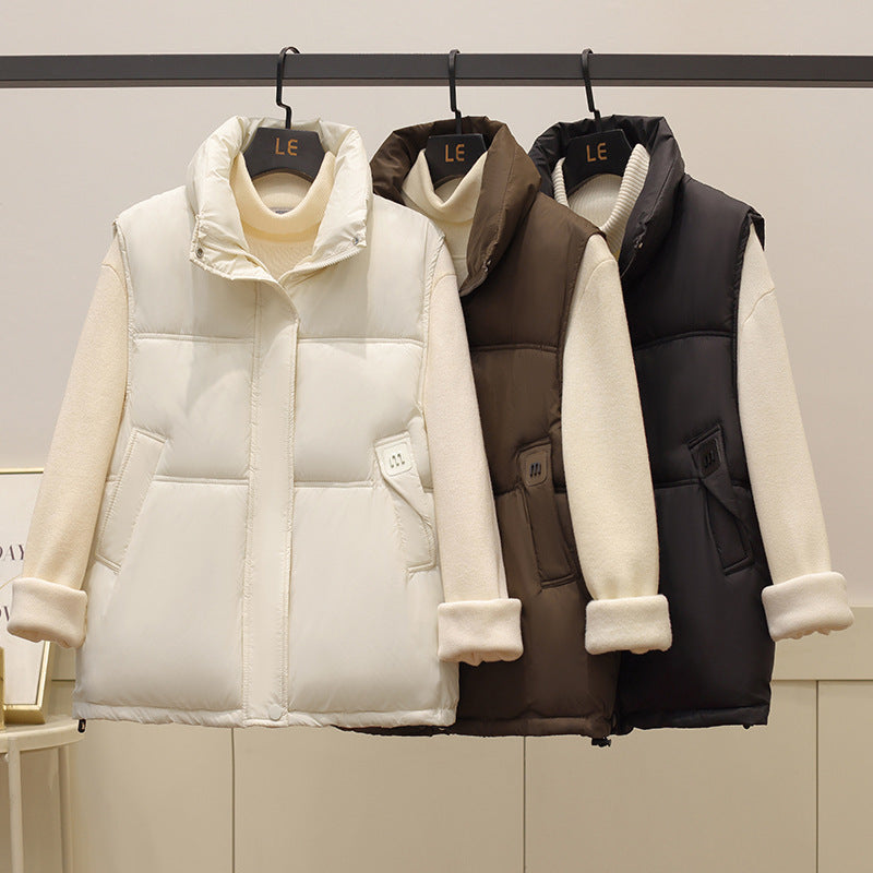 Dames gilet matelassé avec col haut Chic und Stil