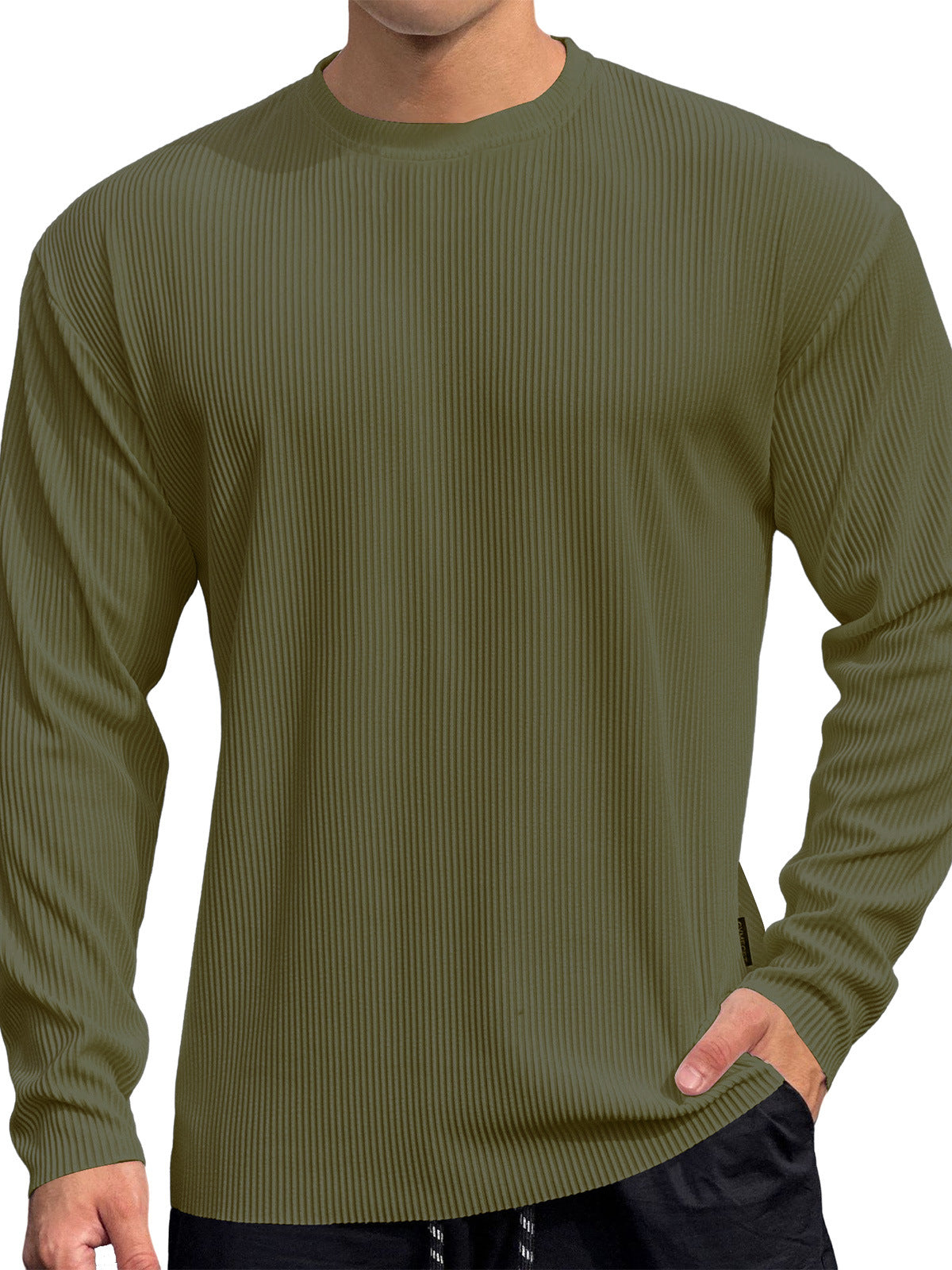 Pull-over en tricot fin pour hommes avec motif en côtes texturées Chic und Stil