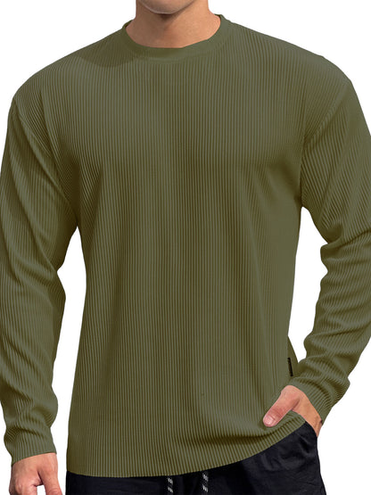 Pull-over en tricot fin pour hommes avec motif en côtes texturées Chic und Stil