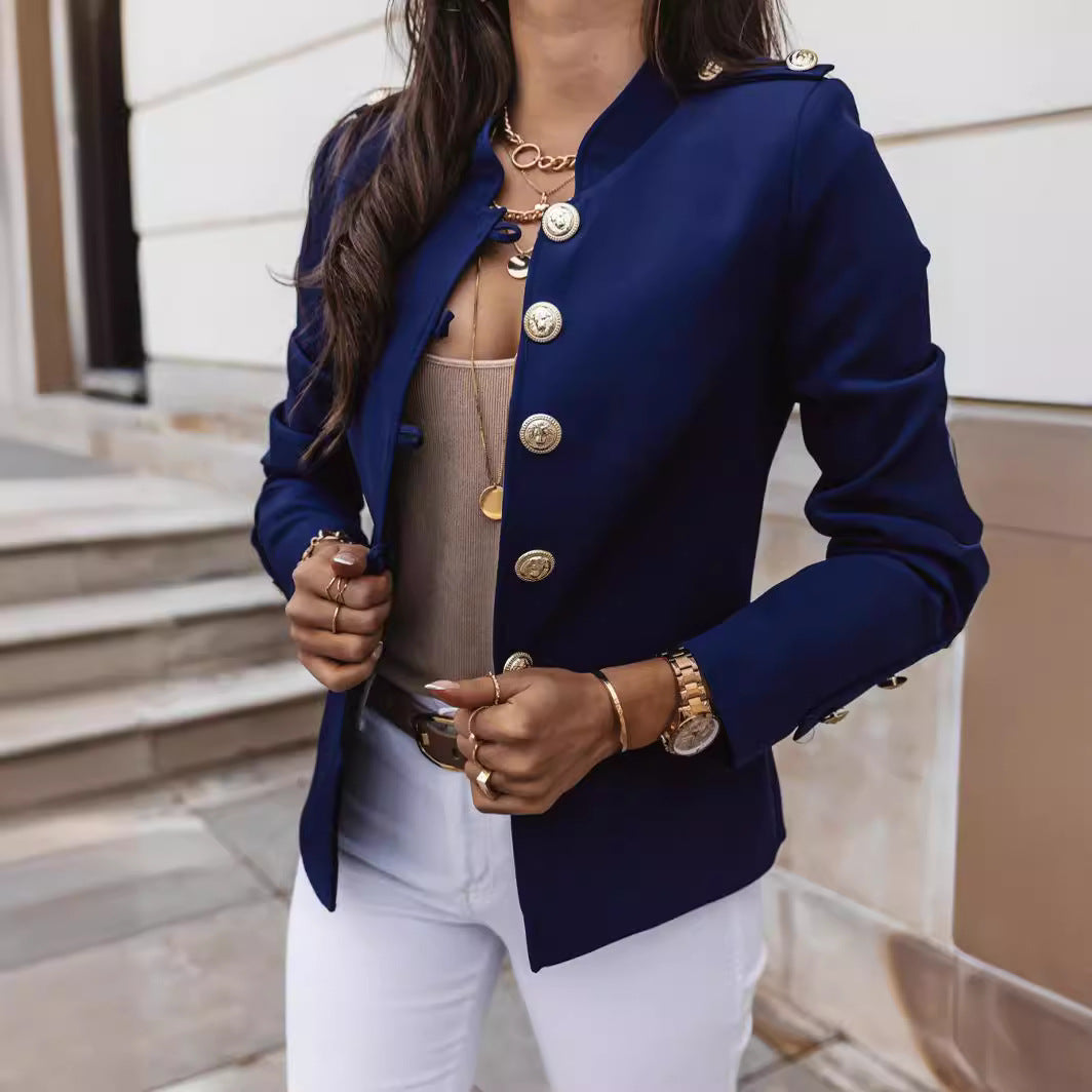 Dames élégante veste avec boutons dorés et coupe moderne Chic und Stil