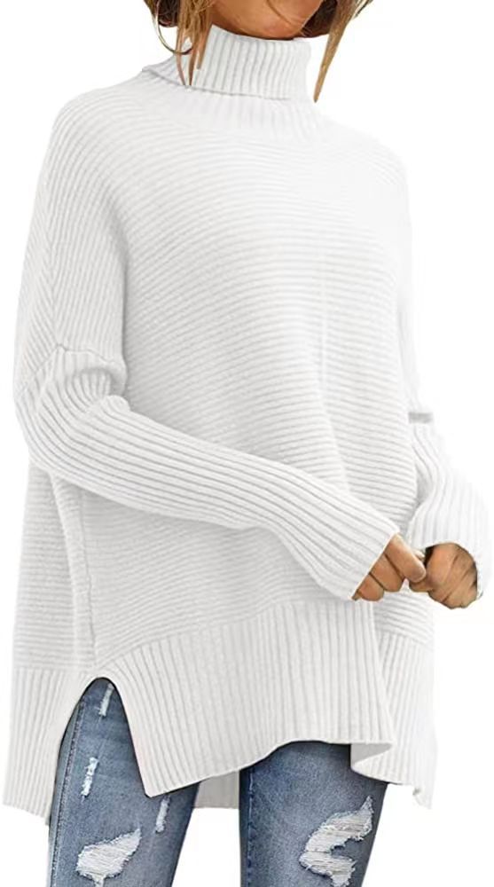 Dames Pull à col roulé confortable Chic und Stil