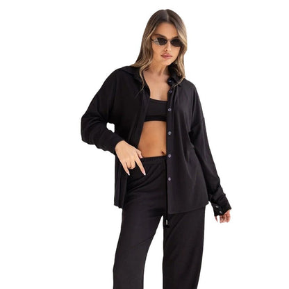 Casual set for women with long sleeve jacket and loose pants Chic and Style