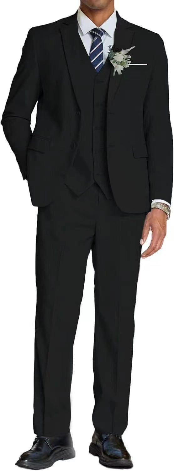 costumes élégants pour hommes composés de trois pièces avec un matériau fin et une coupe moderne Chic und Stil