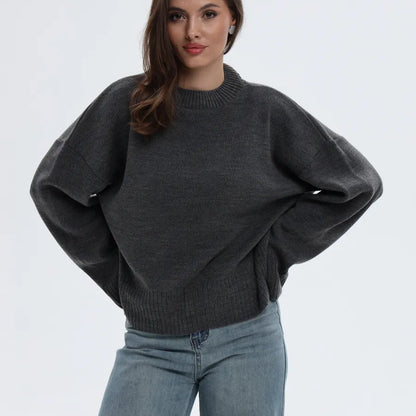Dames Pull ample confortable avec motif côtelé texturé Chic und Stil