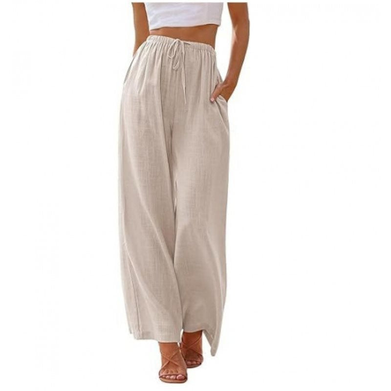 Wide palazzo pants for women with elastic waistband and side pockets Chic und Stil
