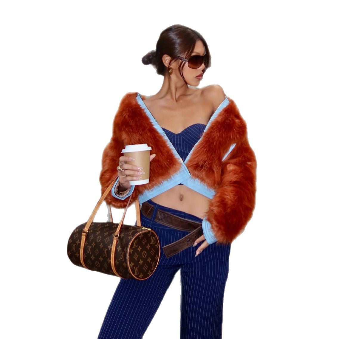 Dames Ensemble à deux pièces à la mode avec rayures Chic und Stil