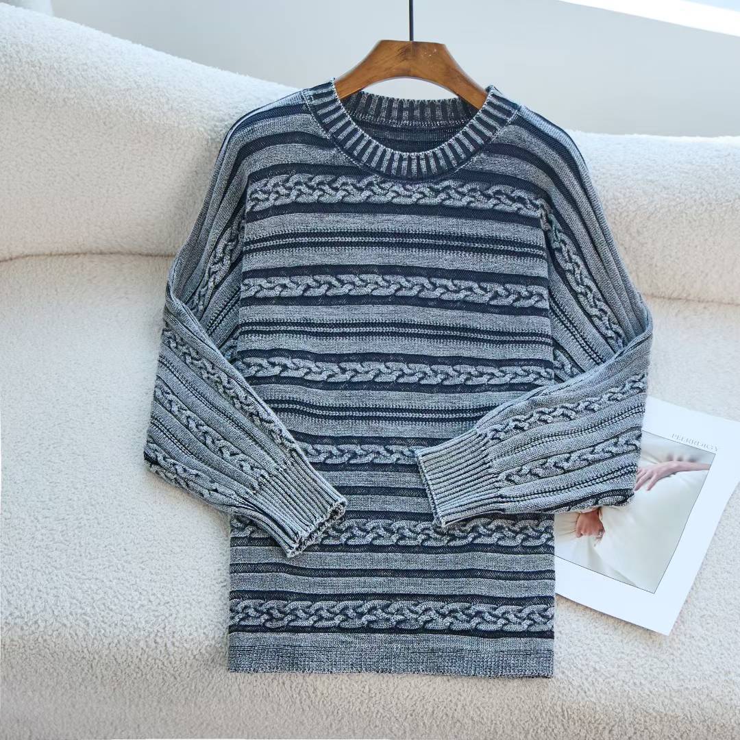 Pull en tricot pour femmes avec motif en relief et coupe décontractée Chic und Stil